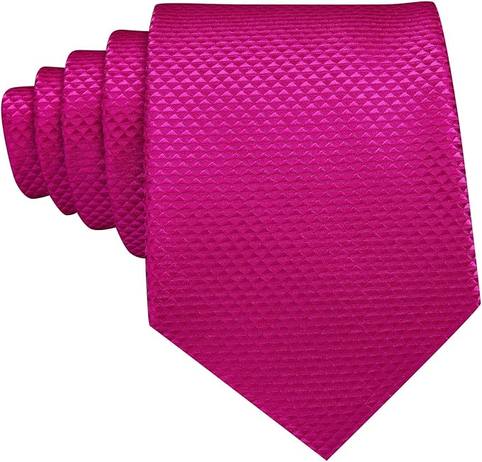 Dluxe Ave. Hot Pink Tie Extra Long for Men with Tie Clip Set