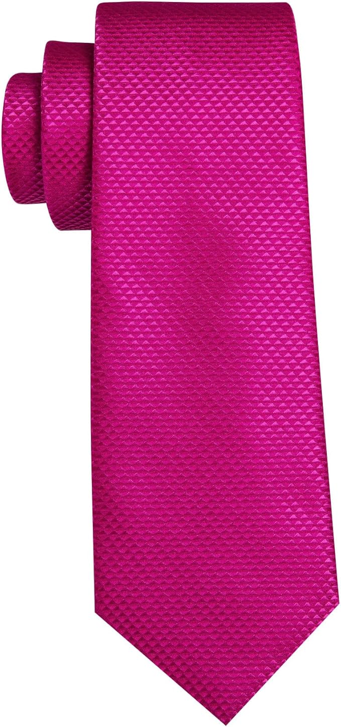 Dluxe Ave. Hot Pink Tie Extra Long for Men with Tie Clip Set