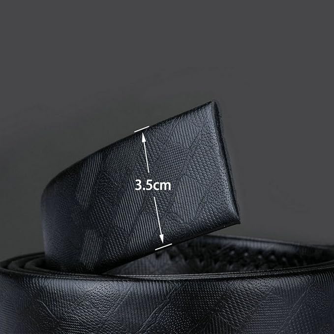 Dluxe Ave. Mens Fashion Belt BuckleGenuine Leather Belt Ratchet Buckle Black Chess