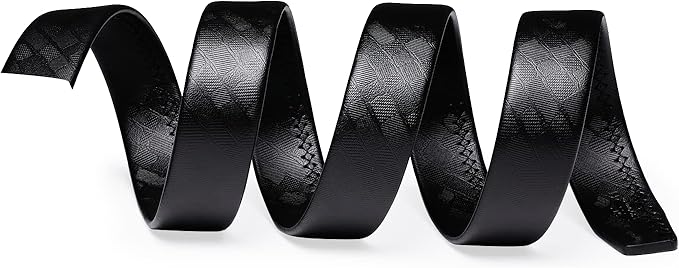 Dluxe Ave. Mens Fashion Belt BuckleGenuine Leather Belt Ratchet Buckle Black Chess