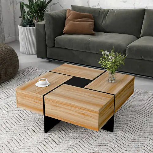 Dluxe Ave. Unique Design Coffee Table With 4 Hidden Storage Compartments