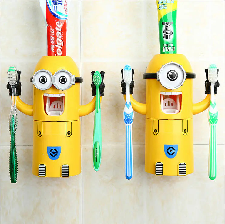 Dluxe Ave. Minions Toothbrush Holder and Toothpaste Dispenser Set