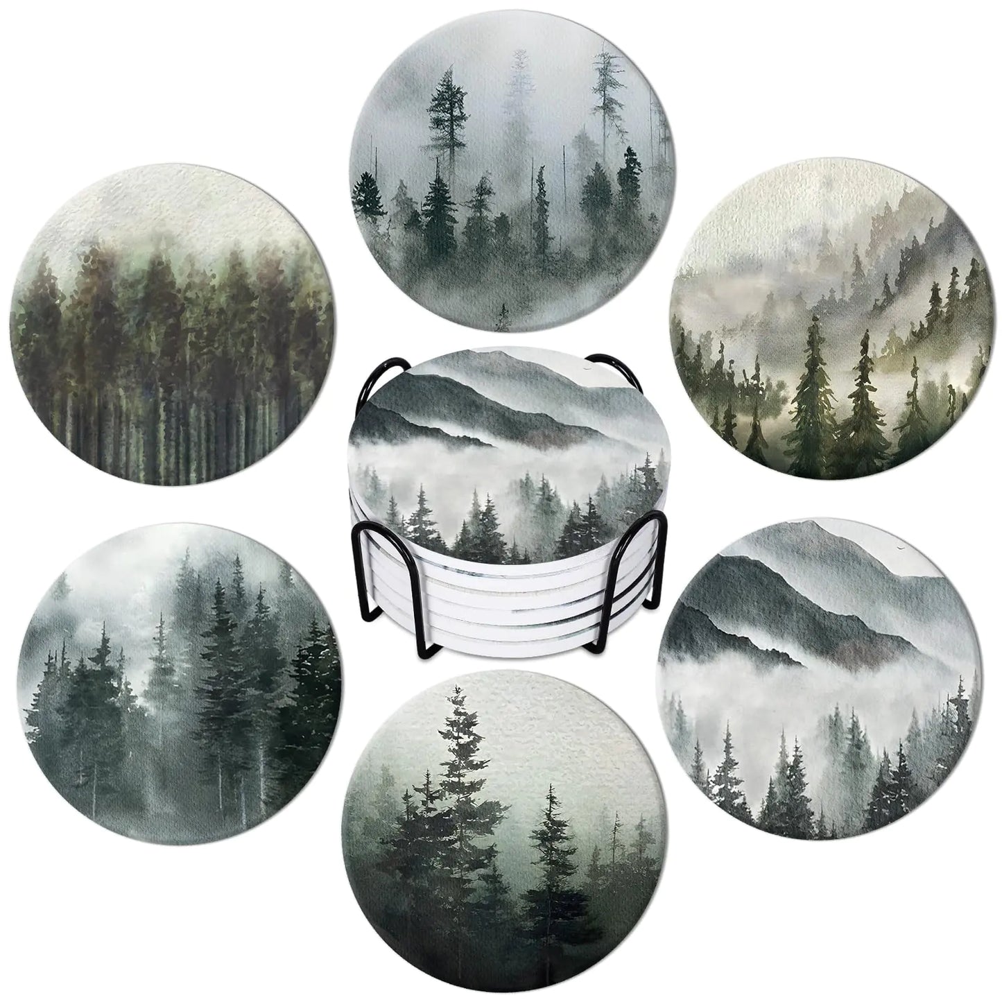 Dluxe Ave. Whaline 6Pcs Forest Coasters