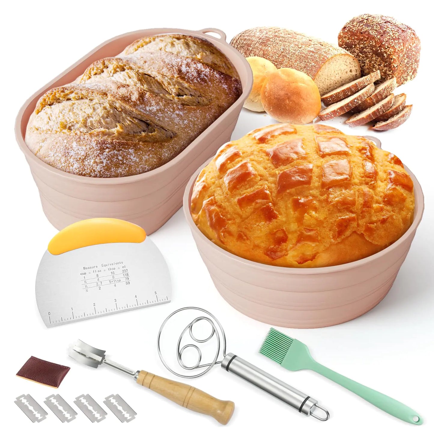 Dluxe Ave. Silicone Sourdough Bread Baking Supplies /Pink
