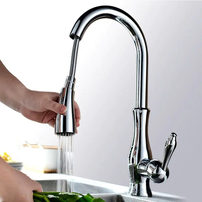 Dluxe Ave. Copper Pull-Down Antique Kitchen Sink Faucet