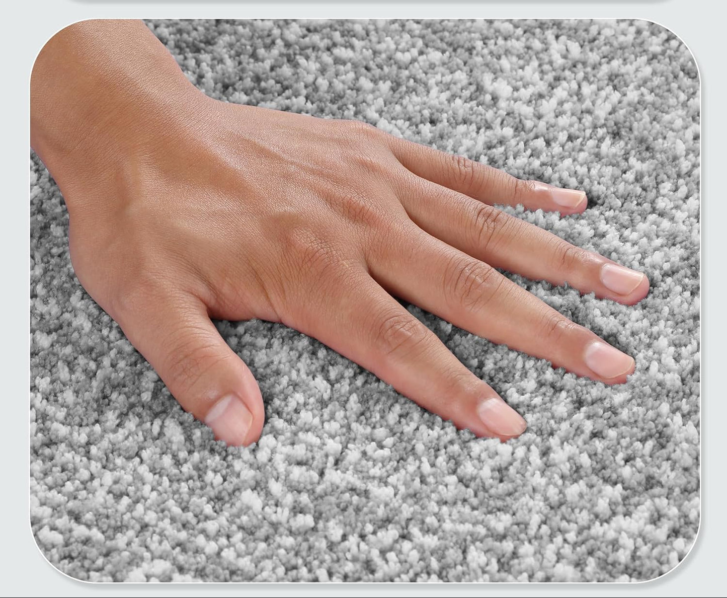 Dluxe Ave. Yimobra Bathroom Rugs Mat Extra Soft Comfortable Bath Rugs Non-Slip Water Absorbent and Thick Bathroom Floor Mats Machine Washine Shaggy Rugs for Shower Bathtubs 36" x 24" Grey&White