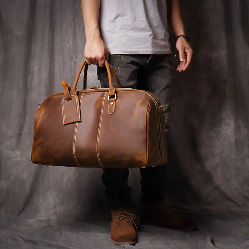 Dluxe Ave. Genuine Leather Travel Tote & Crossbody Bag