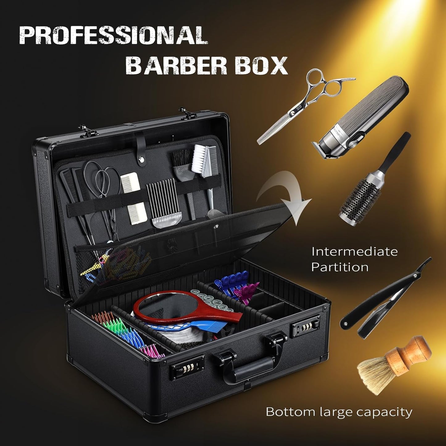 Dluxe Ave. Barber Accessories Case Lock/ Black
