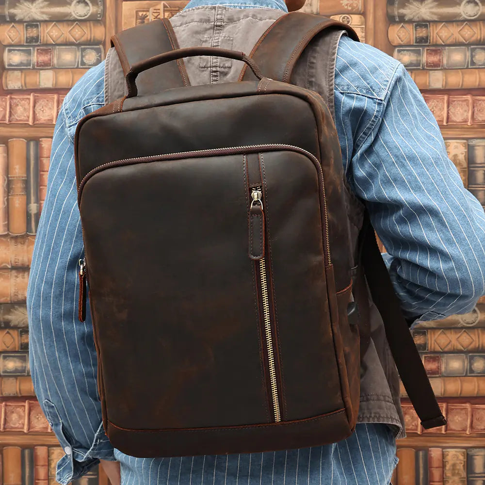 Dluxe Ave. Large Genuine Leather Backpack
