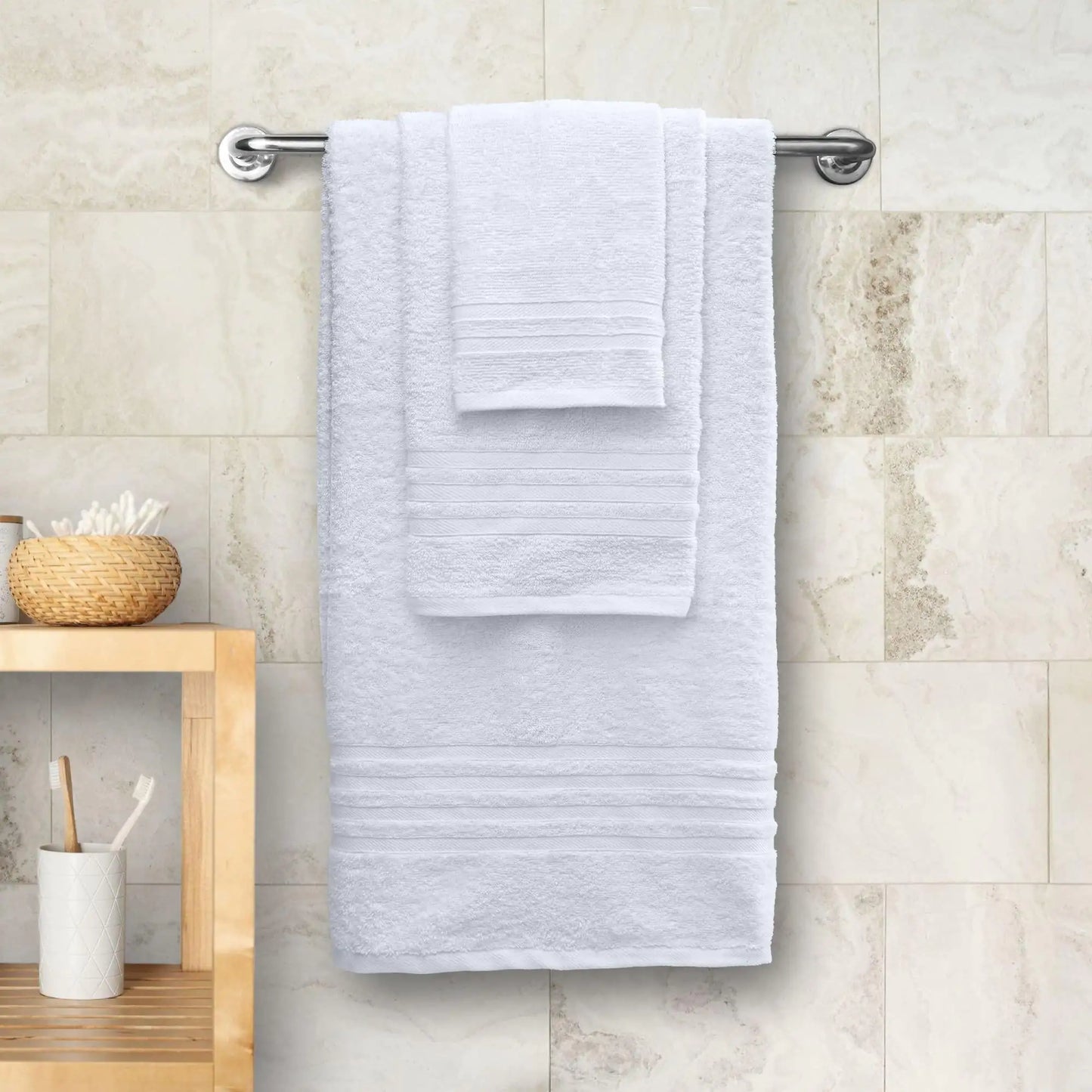 Dluxe Ave. 12 Pcs Bath Towel Set for Bathroom 100% Cotton Soft and Plush Highly Absorbent