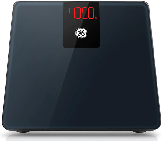 Dluxe Ave. GE Bathroom Scale Body Weight: Digital BMI Weight Balance Scales FSA HSA Eligible Heavy Duty Measuring Device for People Accurate Bluetooth Weighing Electronic Weigh Machine Black