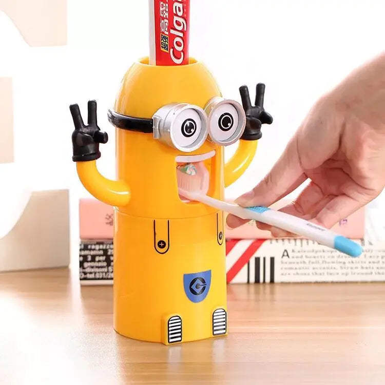 Dluxe Ave. Minions Toothbrush Holder and Toothpaste Dispenser Set