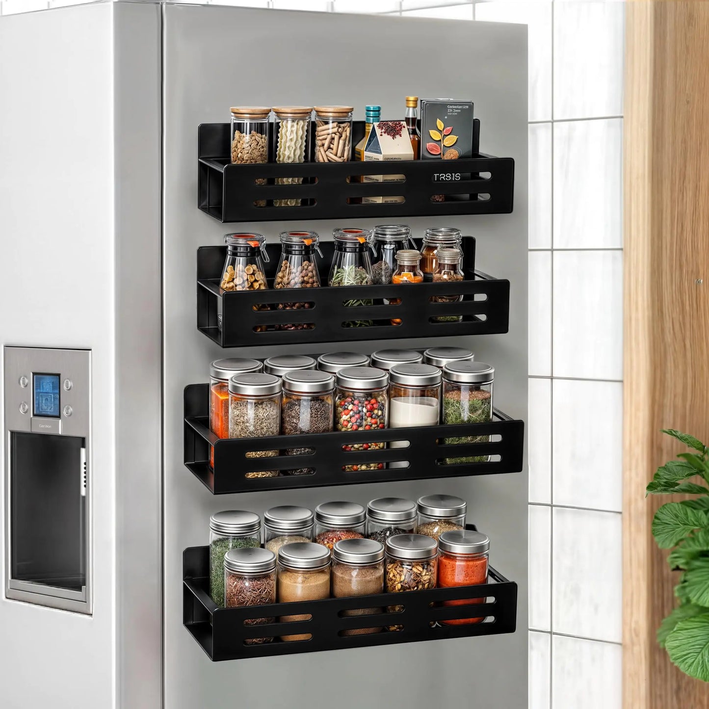 Dluxe Ave. Magnetic Spice Racks for Refrigerator Spice Rack/ 4 Pack