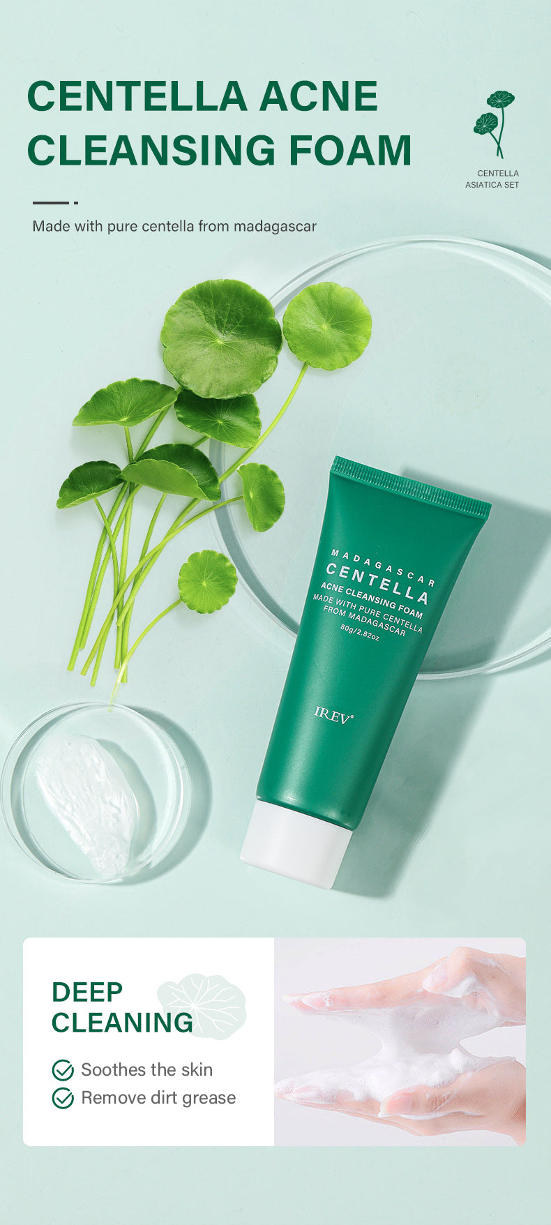 Dluxe Ave. Private Label Skin Repair Centella Skin Care Kit Soothes Acne Face Care Centella Asiatica Extract Natural Facial Skin Care Set