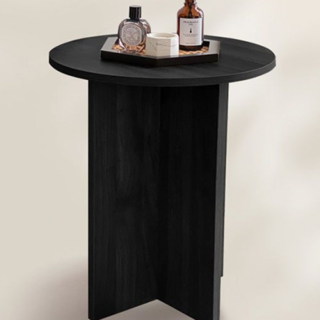 Solid Wood Round Side Table