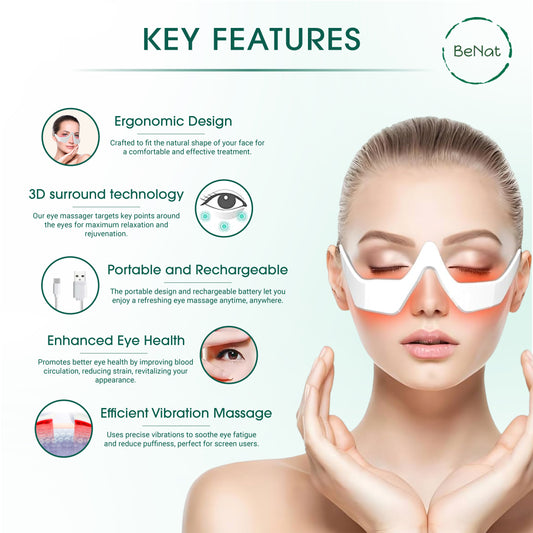 Dluxe Ave. Under-Eye Red Light Therapy Skin Rejuvenation and Relaxation Massager