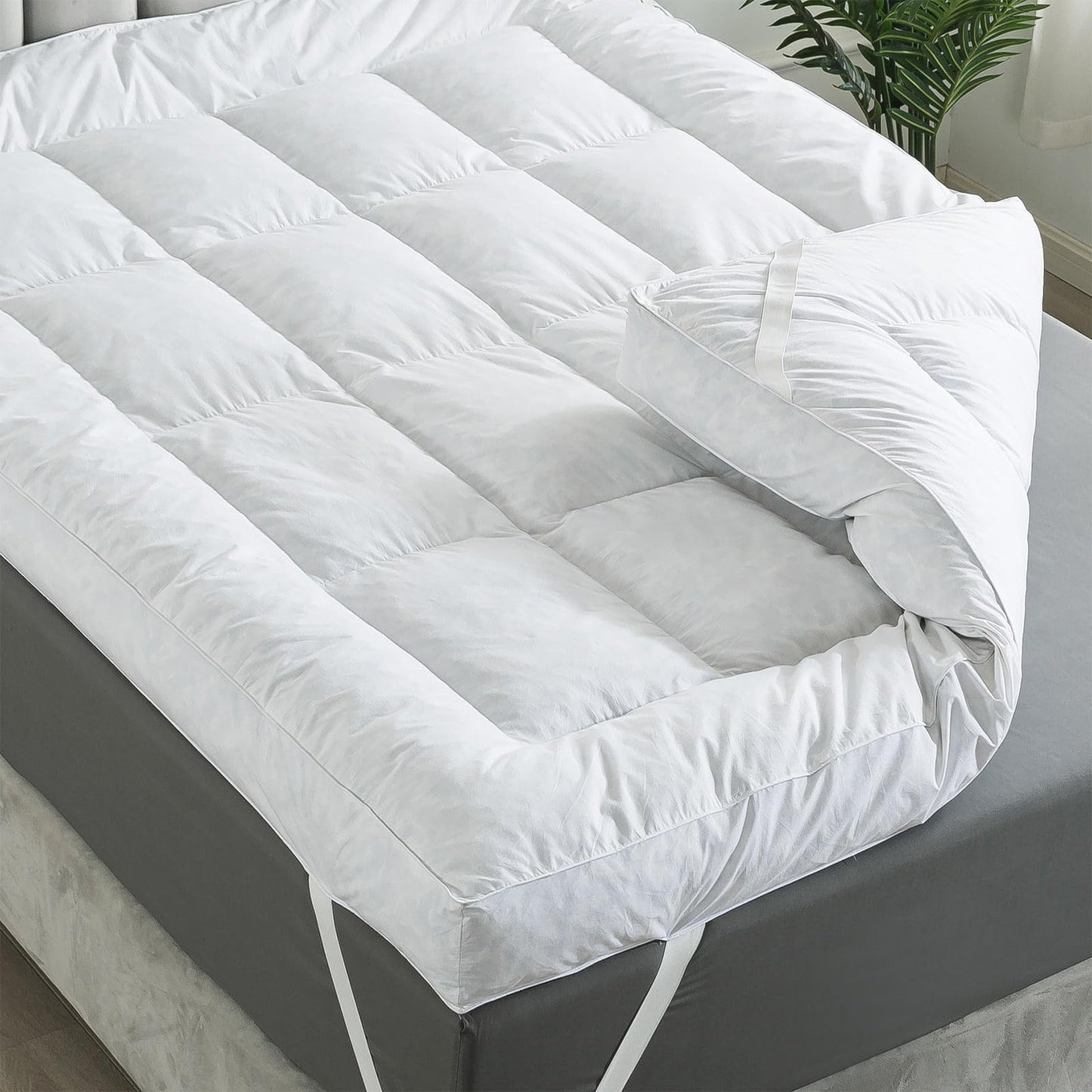 Dluxe Ave. ( FULL ) 5 Inch Goose/Duck Feather, 100% Cotton, Hotel Collection Mattress Topper 54x75 in