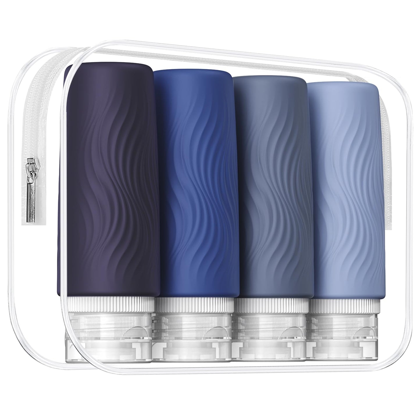 Dluxe Ave. Travel Bottles for Toiletries/ TSA Approved/ 3oz  BPA Free/ Leak Proof / 4 Pack