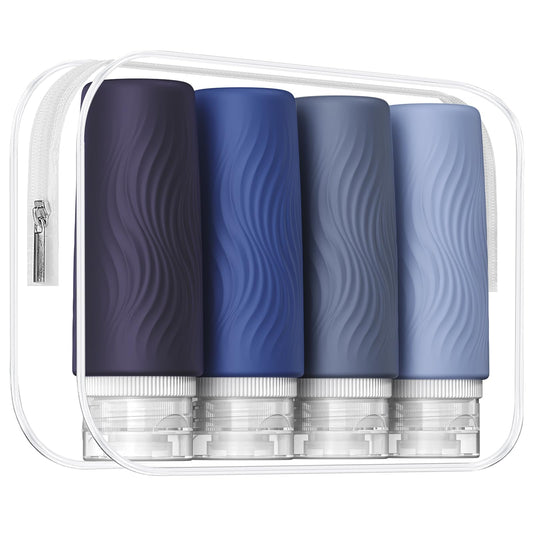 Dluxe Ave. Travel Bottles for Toiletries/ TSA Approved/ 3oz  BPA Free/ Leak Proof / 4 Pack