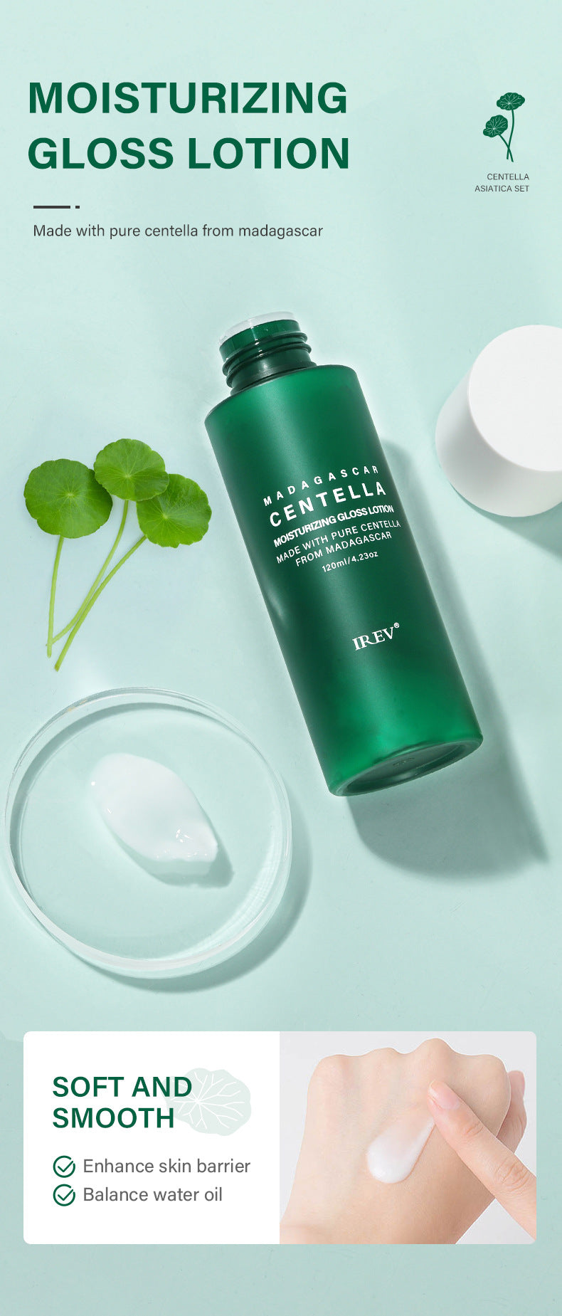 Dluxe Ave. Private Label Skin Repair Centella Skin Care Kit Soothes Acne Face Care Centella Asiatica Extract Natural Facial Skin Care Set