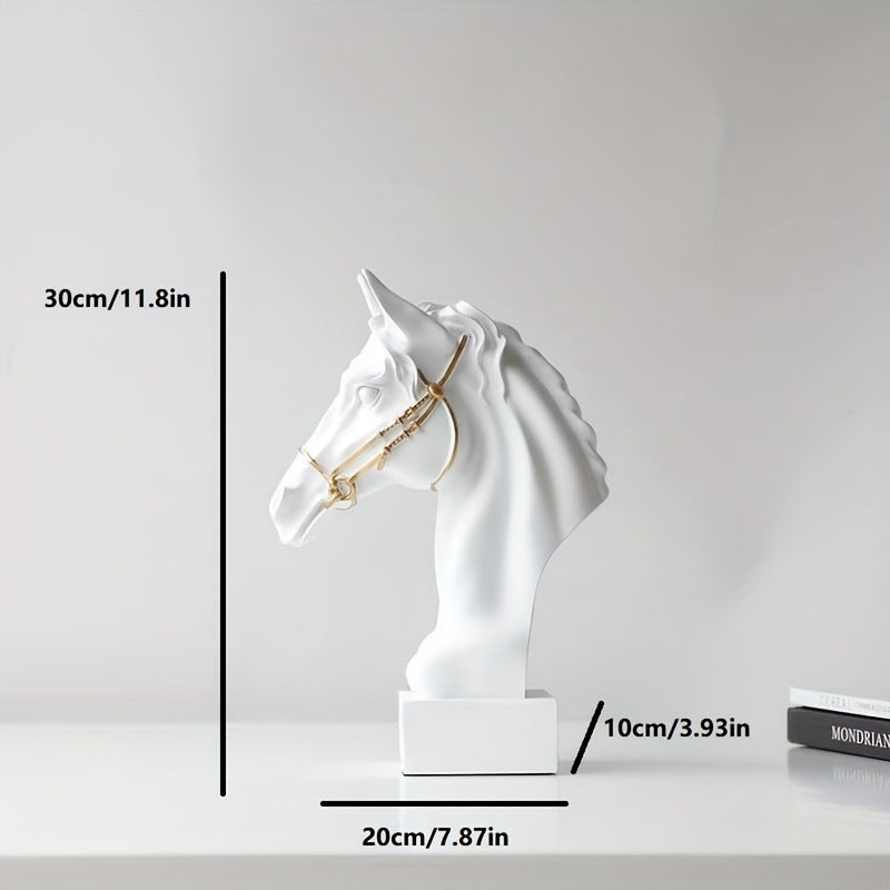 Simulated horse head sculpture