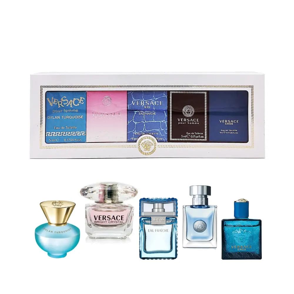 Dluxe Ave. Versace Miniatures Collection by Versace for Unisex - 5 Pc Mini Gift Set