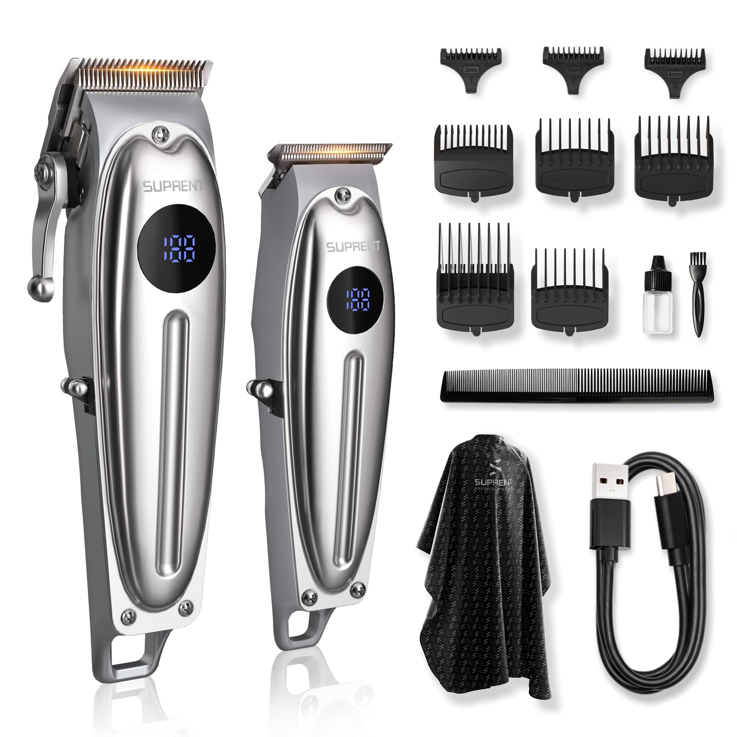 Dluxe Ave. Professional Rechargeable Hair Clipper/ Silver