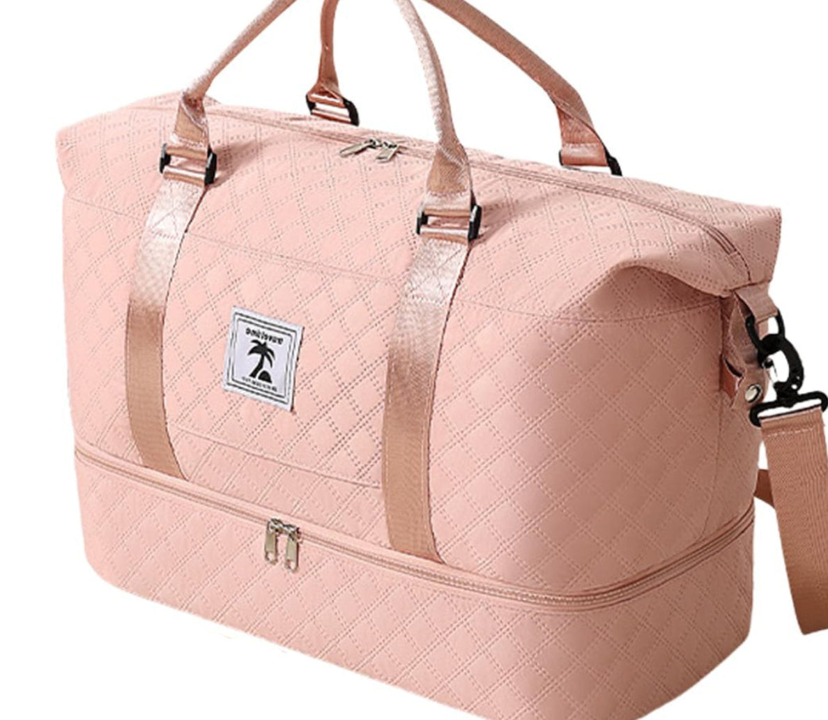 Dluxe Ave. Compartment Large Weekender Tote/ Carry on Bag/ Pink