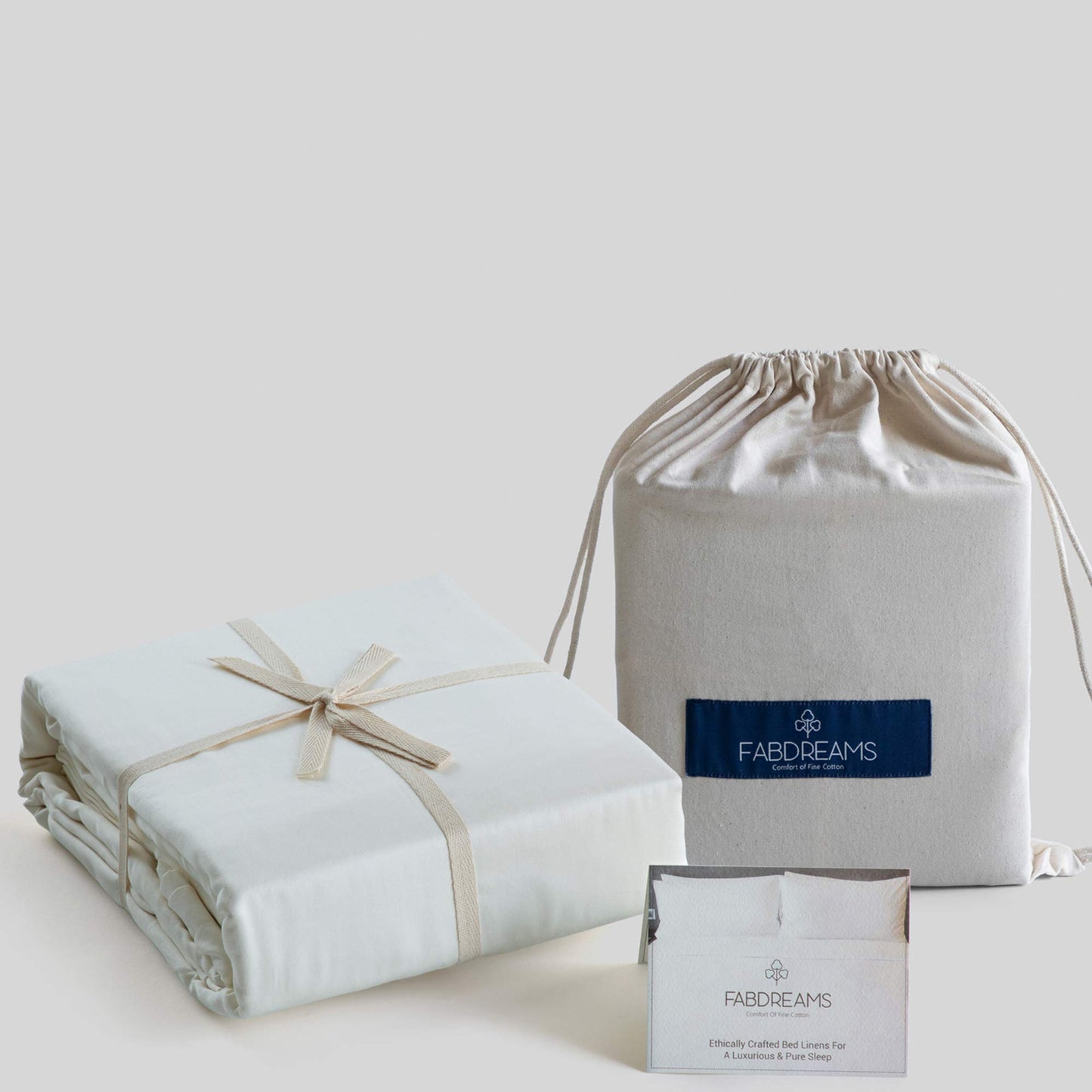 Dluxe Ave. ( FULL ) 4 Pcs 100% Organic Cotton Percale Weave Sheet Set, 300 Thread Count, GOTS Certified, Fits Up to 17" Deep Pocket, Ivory