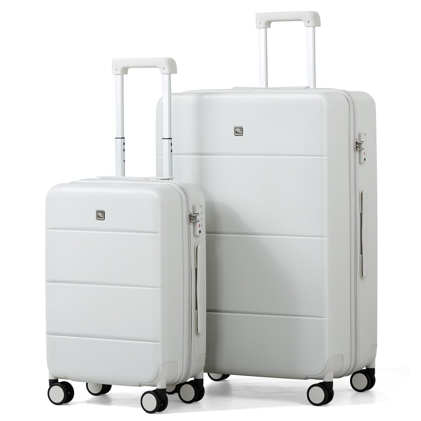 Dluxe Ave. Sets 2 Piece with Spinner Wheels/ 20/28 Inch Hard Shell/ /TSA Approved/ (Smoke White)
