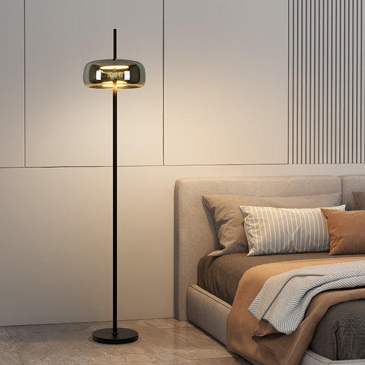 Dluxe Ave. Italian Modern Floor Lamp with Glass Shade