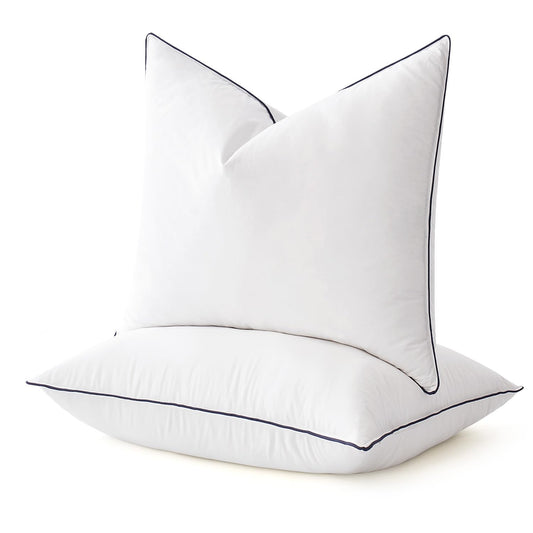 Dluxe Ave. Bed Pillows Standard Size Set of 2, Goose Feather Down, Decorative Pillows, 20x26