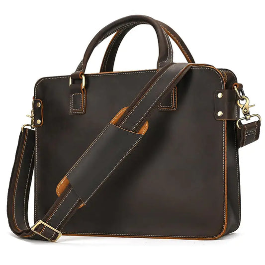 Dluxe Ave. 14-Inch Retro Crazy Horse Leather Briefcase