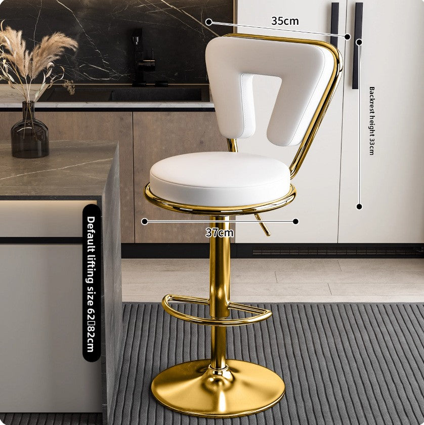 Adjustable Height Bar Stool with Backrest