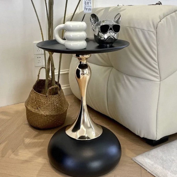 Dluxe Ave. Nordic Retro Metal Side Table with Marble Top
