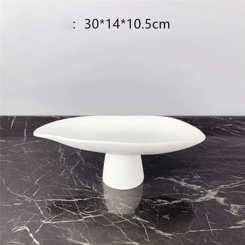 Dluxe Ave. Black and White Resin Tall Fruit Plate Nordic Decor