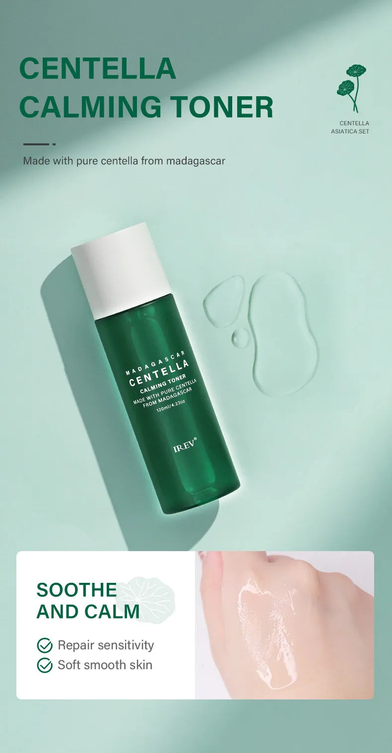 Dluxe Ave. Private Label Skin Repair Centella Skin Care Kit Soothes Acne Face Care Centella Asiatica Extract Natural Facial Skin Care Set