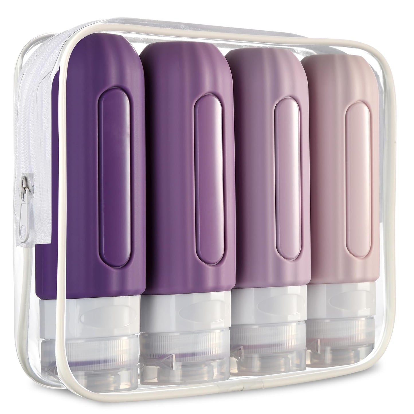 Dluxe Ave. Travel Bottles for Toiletries/ TSA Approved/ Silicone BPA Free/ 3oz Leak Proof/ 4 Pack