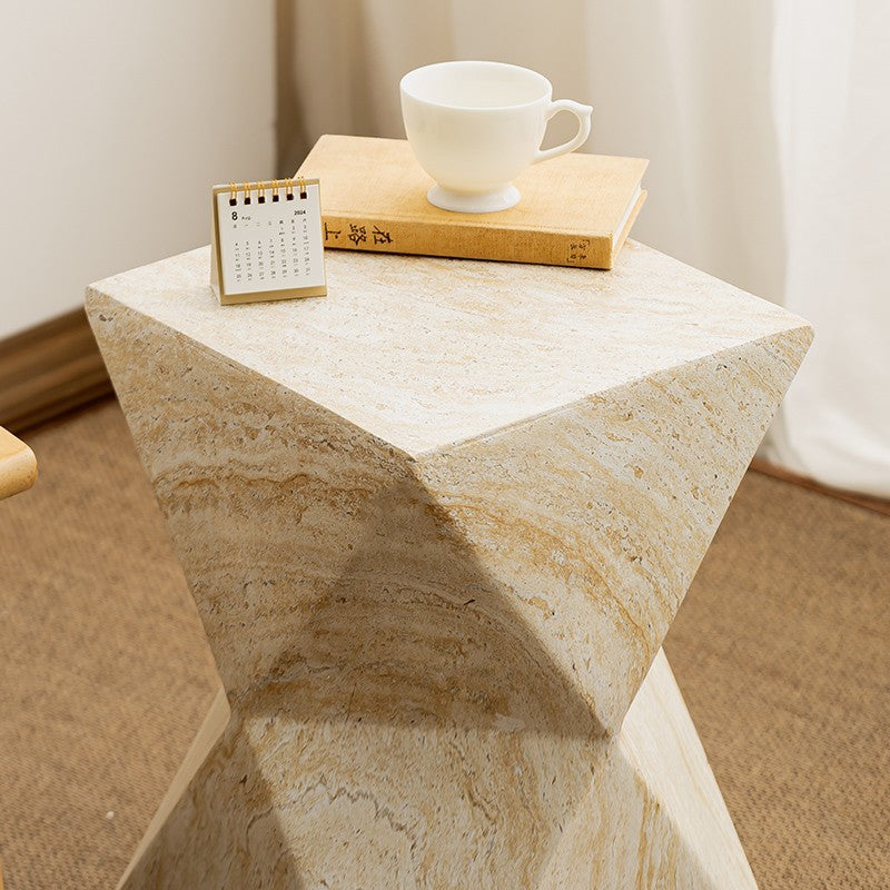 Medieval Style Magnesium Oxide Coffee Table Hexagonal Side Table