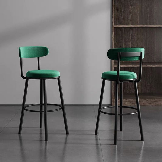 Dluxe Ave. Nordic Velvet Bar Stool with Backrest