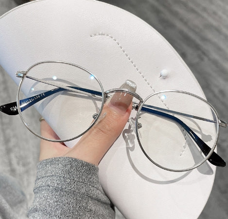 Artistic Metal Frame Oval Glasses for Men and Women