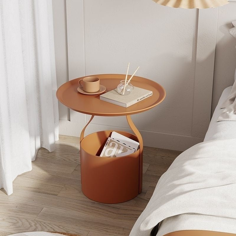 Iron Art Storage Side Table with Lid