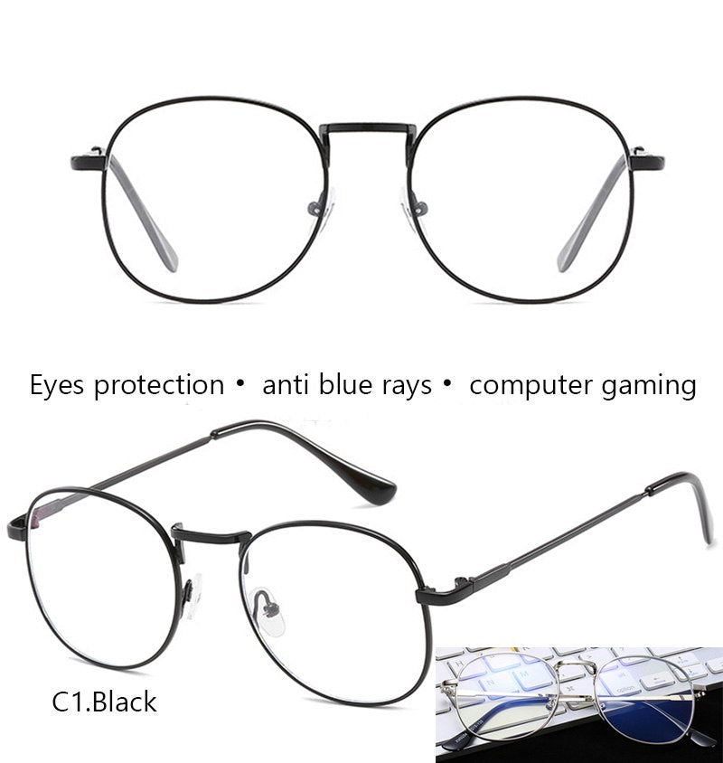 Korean Style Lightweight Round Metal Eyeglass Frames