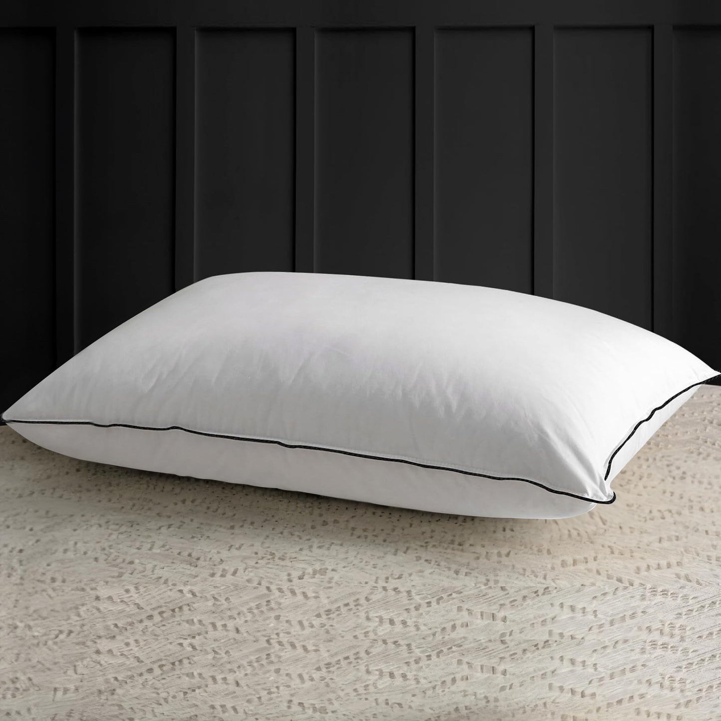 Dluxe Ave. ( STANDARD ) Feather Down Pillows, { MED. FIRM }Pack of 1, Luxury Hotel Collection (White 20"x26")