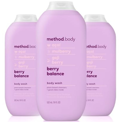 Dluxe Ave. Method Body Wash Berry Balance 18 Ounces/ Pack of 3