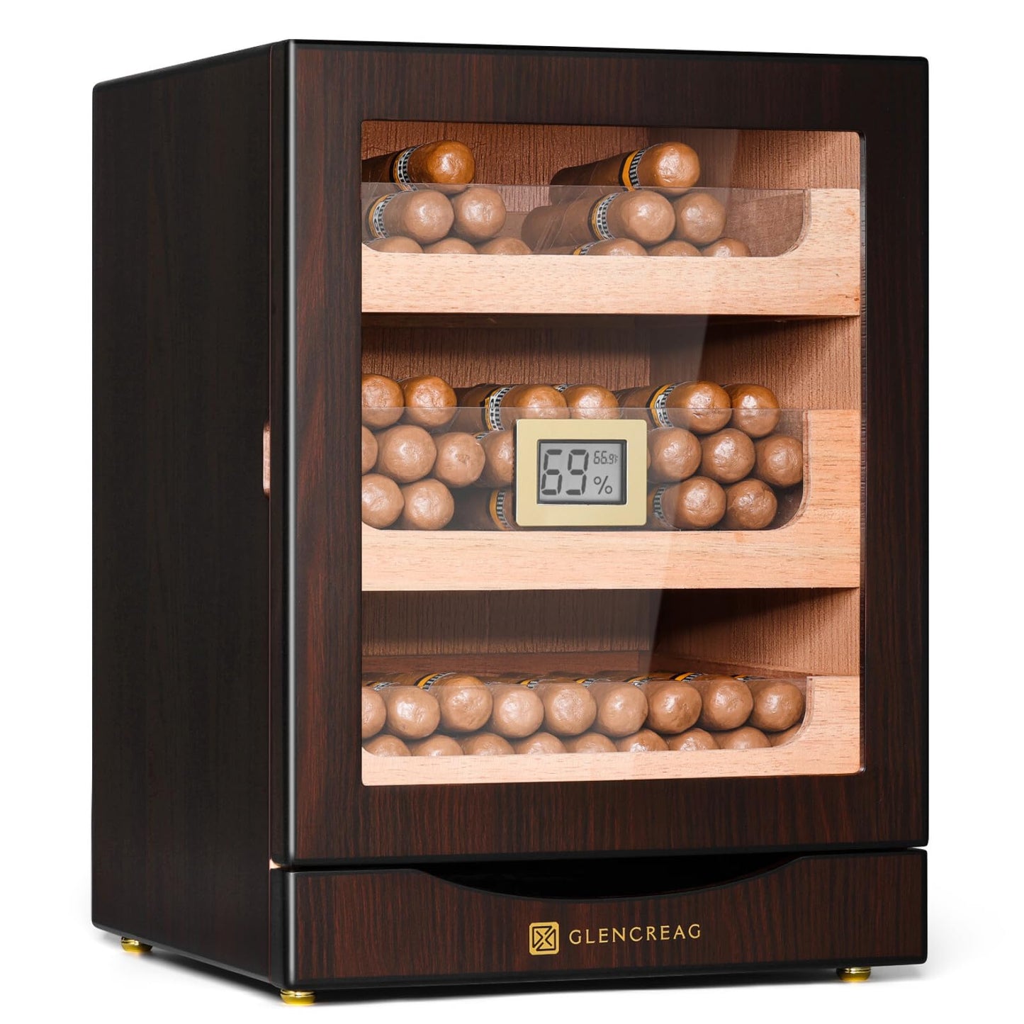 Dluxe Ave. Cigar Humidor Cabinet for 150 Cigars/ with Spanish Cedar