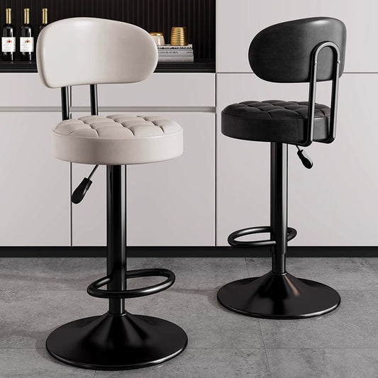 Dluxe Ave. Adjustable Height Swivel Bar Stool with Backrest