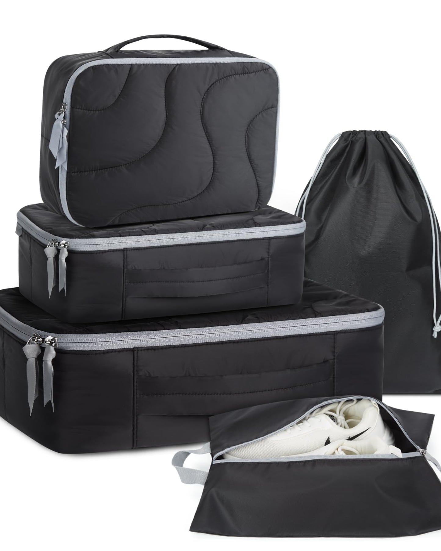 Dluxe Ave. Travel Ultra-Light 5 Set Travel Bags Organizer/  Black
