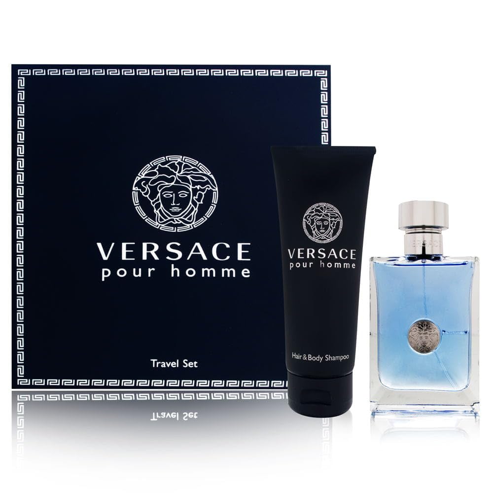Dluxe Ave. Versace Pour Homme Men Gift Set (Eau De Toilette Spray Hair and Body Shampoo)