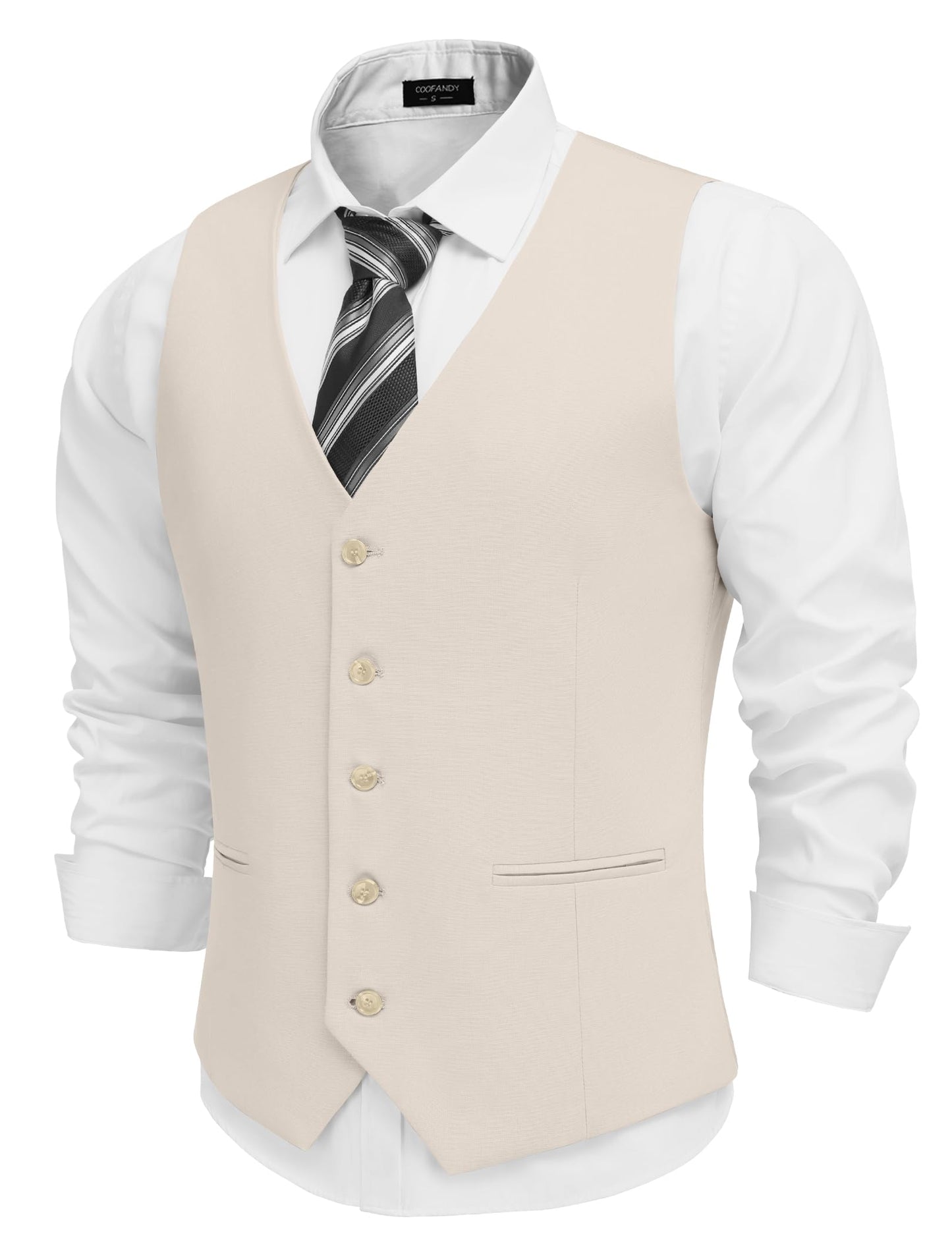 Dluxe Ave. (X-LARGE) Mens Summer Vest/ Lightweight Linen Waistcoat/ Slim Fit Tuxedo Vest